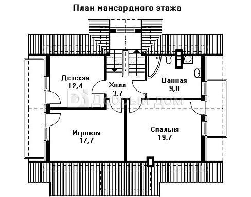 Проект двухэтажного дома AS-958 из кирпича с террасой и эркером Монсарда